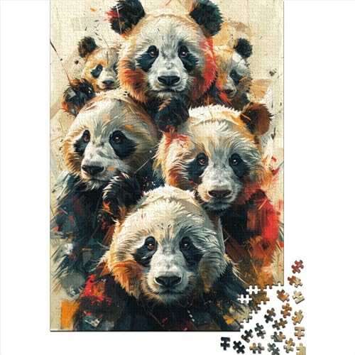 500 große Teile Puzzle für Erwachsene, Tierpanda, Holzpuzzle für Erwachsene und Jugendliche von Family Games, Weihnachts- und Geburtstagsgeschenke 20,47x14,96 Zoll von JIANGENNF