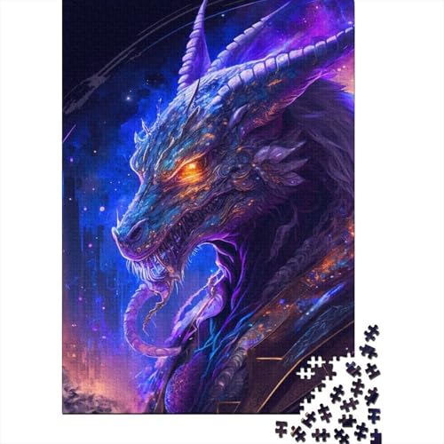 500-teiliges Puzzle für Erwachsene, Drachen-Puzzle aus Holz, Puzzle für Erwachsene und Teenager, anspruchsvolles Spiel, 52 x 38 cm von JIANGENNF