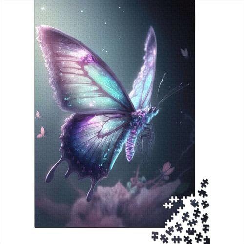 500-teiliges Puzzle für Erwachsene, Puzzle „Blaue Schmetterlinge“, Holzpuzzle für Erwachsene und Jugendliche von Family Games, Weihnachts- und Geburtstagsgeschenke (Größe: 52 x 38 cm) von JIANGENNF