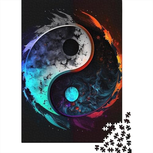 500-teiliges Puzzle für Erwachsene, Yin und Yang-Puzzle aus Holz, Puzzle für Erwachsene und Teenager, nachhaltiges Puzzle für Erwachsene, Spiele, 52 x 38 cm von JIANGENNF