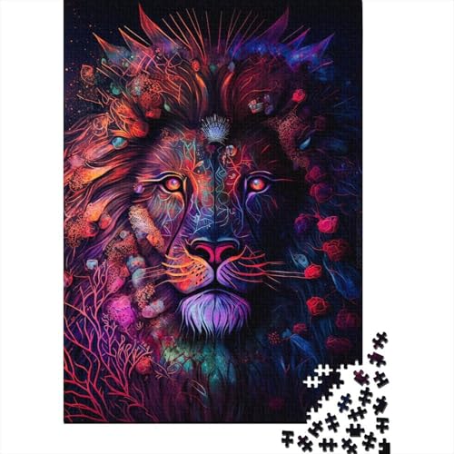 500-teiliges Puzzle für Erwachsene Teenager, Löwenmähne zum Ausmalen, Holzpuzzle für Erwachsene, Puzzle, Puzzle für Erwachsene, Geschenke für Erwachsene 20,47x14,96 Zoll von JIANGENNF