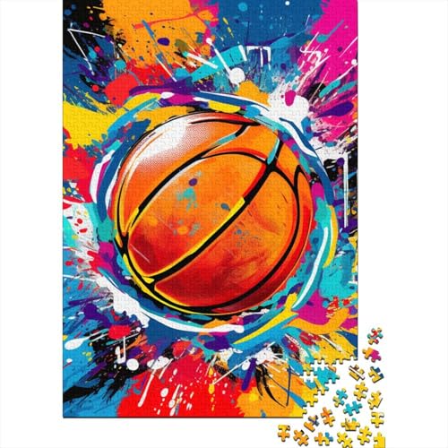 500-teiliges Puzzle für Erwachsene und Teenager, Basketballsport für Erwachsene, 500-teiliges Puzzle, dekomprimierendes geistiges Lernspielzeug 20,47x14,96 Zoll von JIANGENNF