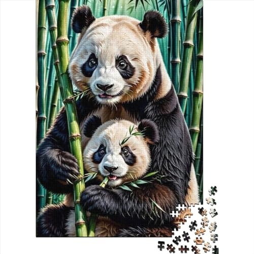 500-teiliges Puzzle für Erwachsene und Teenager, Panda-Puzzle aus Holz, Puzzles für Erwachsene und Teenager, tolles Geschenk für Erwachsene | Spiele (Größe: 52 x 38 cm) von JIANGENNF