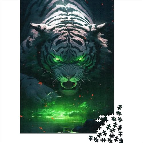 500-teiliges Puzzle für Erwachsene und Teenager, Tiger-Puzzle aus Holz, Puzzles für Erwachsene und Teenager, tolles Geschenk für Erwachsene | Spiele (Größe 52x38cm) von JIANGENNF