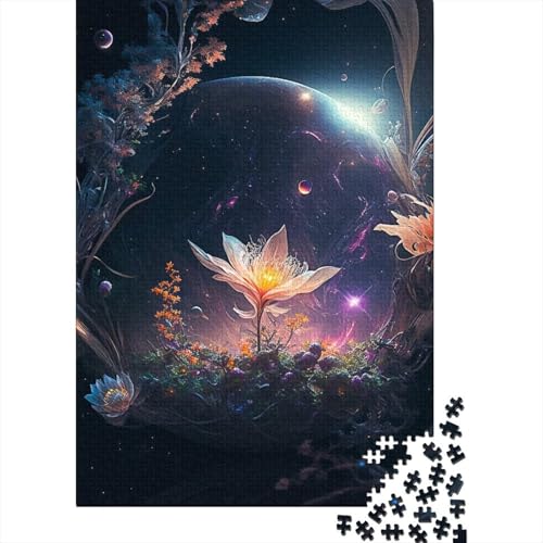 500-teiliges Puzzle für Erwachsene und Teenager, kosmische Blume, Holzpuzzle für Erwachsene, Puzzlespielzeug, Puzzles für Erwachsene, Geschenke (Größe: 52x38cm) von JIANGENNF