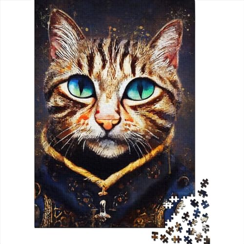 Abstraktes Katzen-Holzpuzzle für Erwachsene, Puzzle 300 Teile für Erwachsene, Puzzles für Erwachsene, Lernspiel, Herausforderungsspielzeug, 15,75 x 11,02 Zoll von JIANGENNF