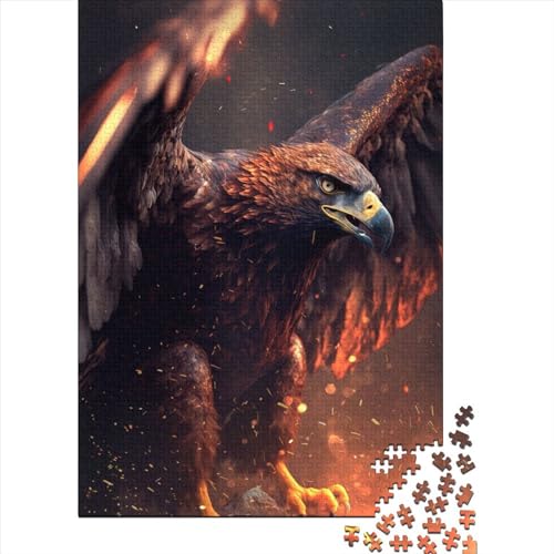 Adler-Puzzle aus Holz, Puzzle für Erwachsene und Jugendliche, 300-teiliges Puzzle für Erwachsene und Jugendliche, Entspannungspuzzle, Spiele, Denksportaufgaben (Größe: 40 x 28 cm) von JIANGENNF