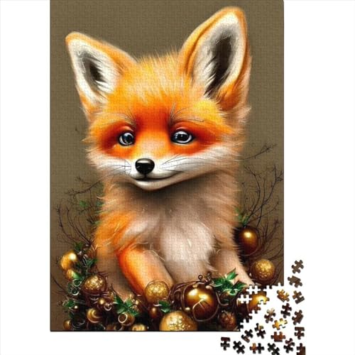 Animal Fox Art Puzzle für Erwachsene, 500 Teile, Puzzle für Erwachsene, Puzzle für anspruchsvolles Puzzlespiel und Familienspiel (Größe: 52 x 38 cm) von JIANGENNF