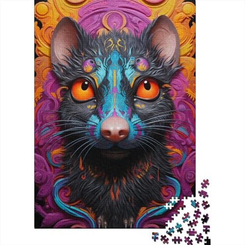 Art Animal Mouse Puzzle für Erwachsene, 1000 Teile, Puzzle für Erwachsene, Puzzles, Puzzles für Erwachsene, Lernspiel, Herausforderungsspielzeug 29,53x19,69 Zoll von JIANGENNF