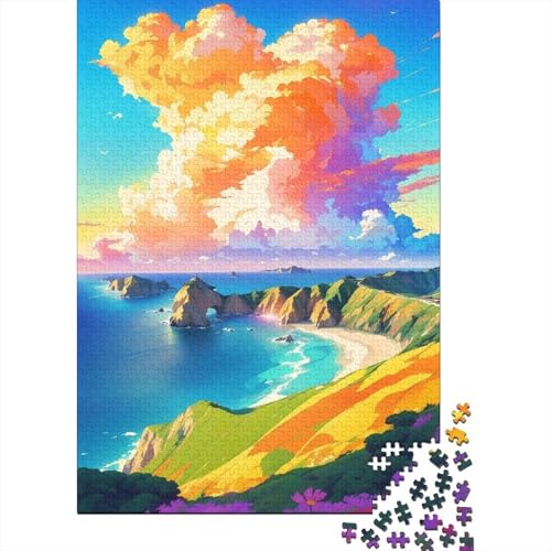 Art Cloud Holzpuzzle für Erwachsene Puzzlespielzeug Puzzle für Erwachsene 1000-teiliges Puzzle Entspannungspuzzle Spiele-Denkspiel 75x50cm von JIANGENNF