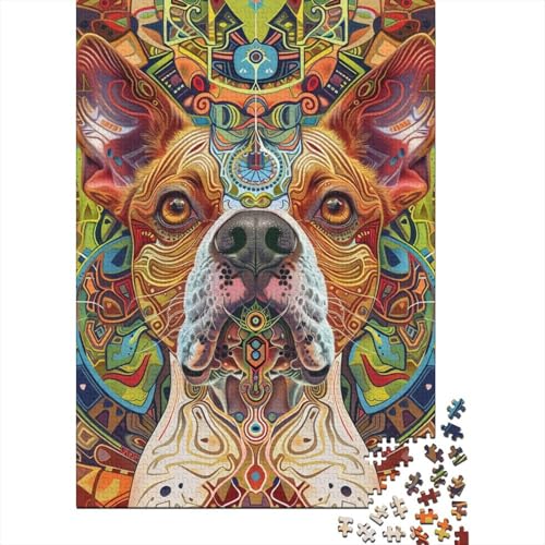 Art Dog Puzzle für Erwachsene, Teenager, 500 Puzzles für Erwachsene, 500-teiliges Puzzle für Erwachsene, Lernspiel, Herausforderungsspielzeug 20,47x14,96 Zoll von JIANGENNF