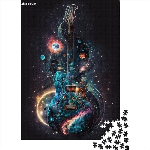 Art Guitar Holzpuzzle Puzzles für Erwachsene Teenager Erwachsene 1000 Teile Puzzle Entspannungspuzzle Spiele-Denkspiel (Größe 75x50cm) von JIANGENNF