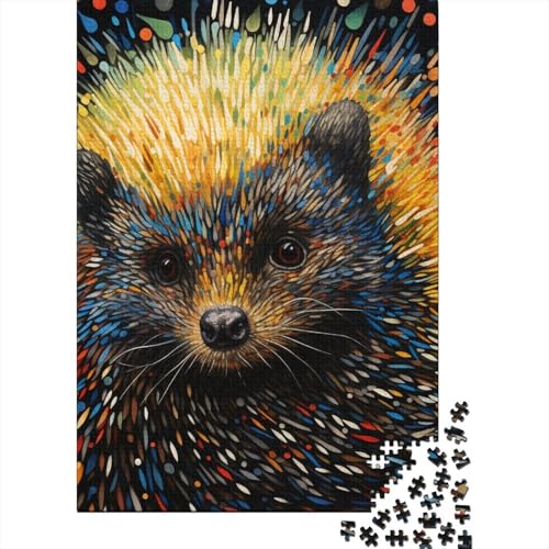 Art Igel-Puzzle aus Holz, Puzzle für Erwachsene und Jugendliche, Puzzle für Erwachsene und Jugendliche, Lernspiele, Heimdekorationspuzzle. 15,75x11,02 Zoll von JIANGENNF