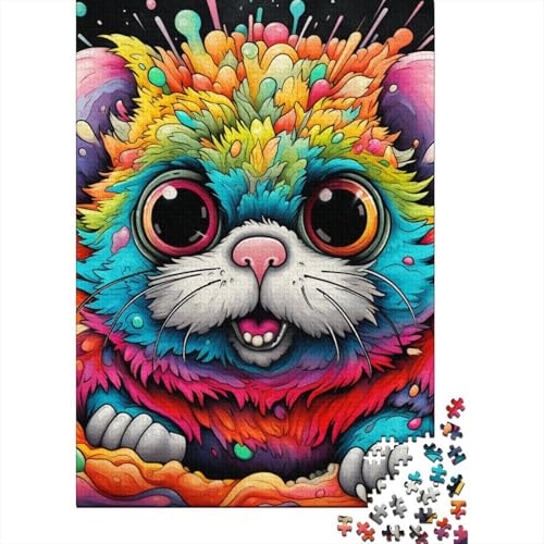 Art Süßes Eichhörnchen-Puzzle aus Holz für Erwachsene, 300 Teile, Puzzle für Erwachsene, Geschenke, nachhaltiges Puzzle für Erwachsene | Spiele 15,75x11,02 Zoll von JIANGENNF