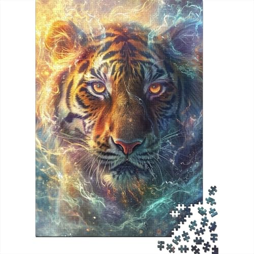 Art Tigers für Erwachsene, schwierige Puzzles, 500 Teile, Puzzle für Erwachsene Teenager, zum Stressabbau, schwierige Herausforderung, 52 x 38 cm von JIANGENNF