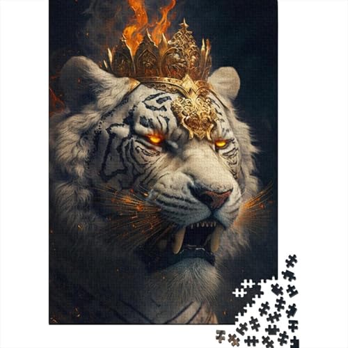 Art Tigers für Erwachsene Puzzle 300 Teile 300 Teile Puzzle Puzzle für Erwachsene Geschenke Entspannungspuzzle Spiele-Denkspiel 40x28cm von JIANGENNF