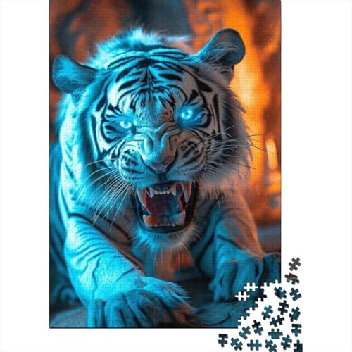Art Tigers für Erwachsene Puzzle 300 Teile Puzzle 300 Teile für Erwachsene Schwierige Puzzles Entspannende Puzzles Spiele-Denkspiel 40x28cm von JIANGENNF