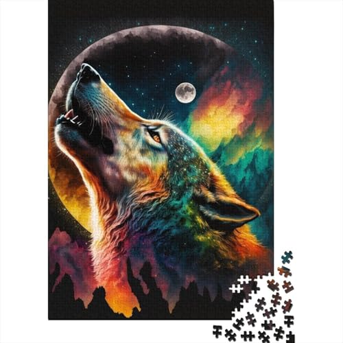 Art Wolf für Erwachsene, schwierige Puzzles, 300 Teile, für Erwachsene, schwierige Puzzles, Puzzle, praktisches Spiel, Familiendekoration (Größe 40x28cm) von JIANGENNF