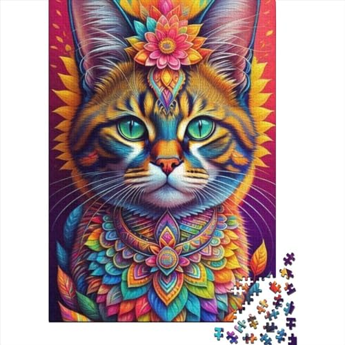 Arts Cats Puzzle 300 Teile für Erwachsene und Jugendliche von Wooden Jigsaw Adult Jigsaw Puzzles für Erwachsene Lernspiel Challenge Toy (Size : 40x28cm) von JIANGENNF