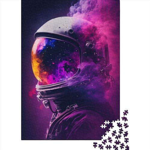 Astronaut im Weltraum-Puzzle, 500 Teile, für Erwachsene und Jugendliche, von Wooden Jigsaws Puzzles, Puzzles für Erwachsene und Jugendliche, Denksport-Puzzle (Größe: 52 x 38 cm) von JIANGENNF