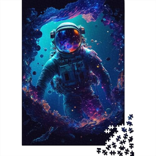 Astronauten im Ozean, Holzpuzzle für Erwachsene, 300-teiliges Puzzle für Erwachsene und Teenager, für anspruchsvolles Puzzlespiel und Familienspiel, 40 x 28 cm von JIANGENNF