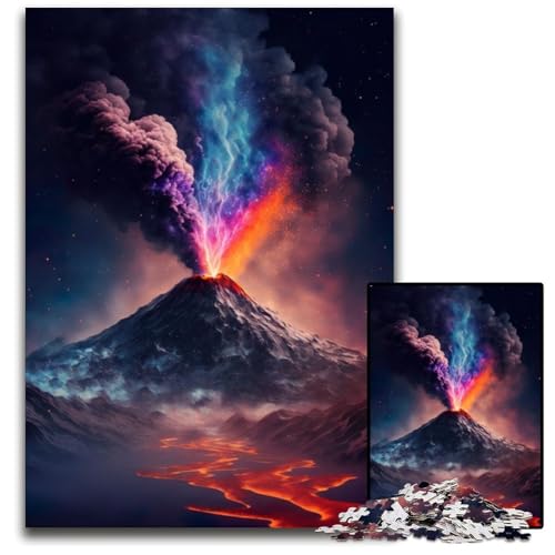 Ausbrechender Weltraumvulkan, Puzzle für Erwachsene, 1000 Teile, Papppuzzle für Feiertage, Geburtstage und Familienspieleabende, 26x38cm/10,23x14,96 Zoll Ausbrechender Weltraumvulkan, Puzzle für Erwachsene, 1000 Teile, Papppuzzle für Feiertage, Geburtstage und Familienspieleabende, 26x38cm/10,23x14,96 Zoll von JIANGENNF