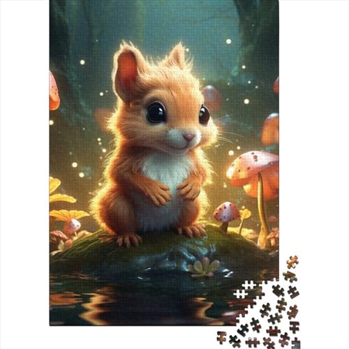 Baby-Eichhörnchen-Puzzle aus Holz für Erwachsene, Puzzle-Spielzeug, 300-teiliges Puzzle für Erwachsene Teenager, Puzzle – anspruchsvolles Spiel (Größe: 40 x 28 cm) von JIANGENNF