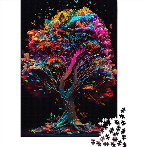 Baum Bunte Holzpuzzles für Teenager Kunstpuzzles für Erwachsene 300 Teile Entspannungspuzzles Spiele-Denkspiel 40x28cm von JIANGENNF