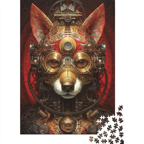 Biomechanischer Hund Holzpuzzle für Erwachsene Puzzlespielzeug Erwachsenenpuzzle 500 Teile Puzzle Entspannungspuzzlespiele-Denkspiel 52x38cm von JIANGENNF