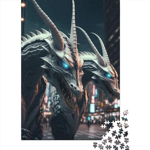 Brave Dragon Holzpuzzle für Erwachsene, Puzzle 1000 Teile, Puzzle für Erwachsene, interessantes Puzzle zur Stressreduzierung, 75 x 50 cm von JIANGENNF