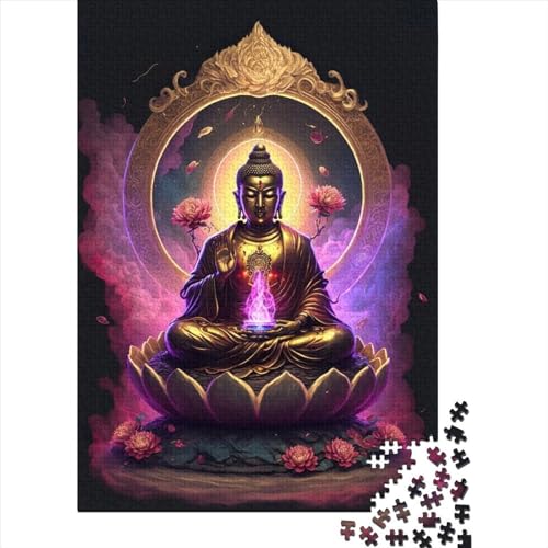 Buddha-Puzzle aus Holz, Puzzle für Erwachsene, Teenager, Puzzle für Erwachsene, 300 Teile, großes Holzpuzzle für Erwachsene (Größe 15,75 x 11,02 Zoll) von JIANGENNF