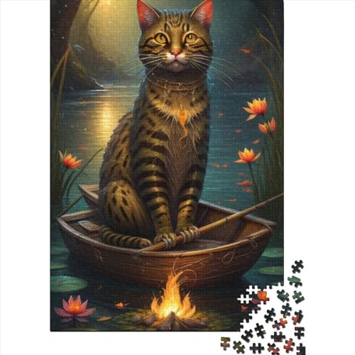 Bunte Katzen, schwieriges, anspruchsvolles Puzzle, 1000 Teile, Puzzle für Erwachsene und Teenager, Weihnachts- und Geburtstagsgeschenk für Erwachsene und Teenager, 75 x 50 cm von JIANGENNF