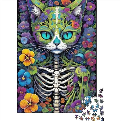 Bunte Katzen-Holzpuzzle für Teenager-Geschenke, 300 große Teile, Puzzle für Erwachsene, Holzpuzzle für Erwachsene und Teenager, 40x28cm von JIANGENNF