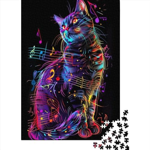 Bunte Katzen-Puzzles aus Holz, Puzzles für Erwachsene und Teenager, 300 Teile, Puzzles für Erwachsene, Puzzles für die ganze Familie (Größe 15,75 x 11,02 Zoll) von JIANGENNF