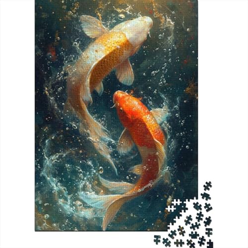 Bunter Goldfisch für Erwachsene, 300-teiliges Puzzle, 300-teiliges Puzzle für Erwachsene, Puzzle, Lernspiele, Heimdekorationspuzzle. (Größe 40x28cm) von JIANGENNF