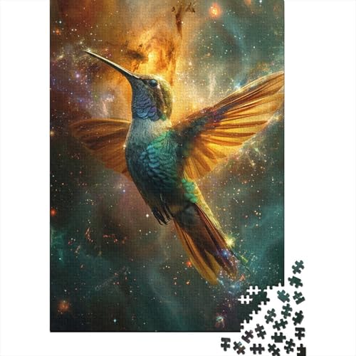 Bunter Kolibri, Holzpuzzle, Puzzle für Erwachsene, Teenager, Erwachsenenpuzzle 500 Teile, schwieriges, anspruchsvolles Puzzle 500 Teile 20,47x14,96 Zoll von JIANGENNF