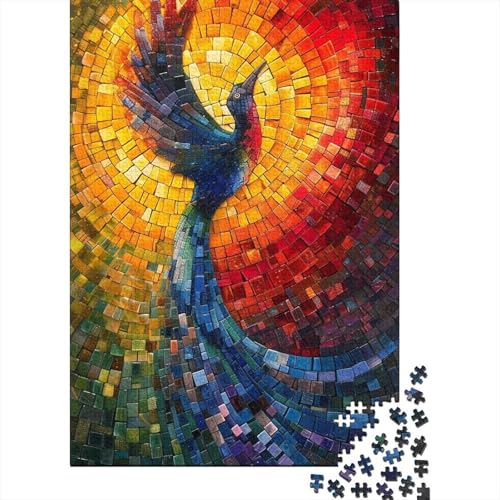 Bunter Pfau, Holzpuzzle für Erwachsene und Teenager, 500 Teile, Puzzle für Erwachsene, Puzzle-Geschenke, Spielspielzeug für Erwachsene, Familienpuzzle-Geschenk 20,47x14,96 Zoll von JIANGENNF