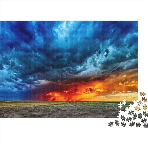 Bunter Sonnenuntergang, Holzpuzzle, Puzzle für Erwachsene, Teenager, Kunstpuzzle für Erwachsene, 300 Teile, interessantes Puzzle zur Stressreduzierung, 40 x 28 cm von JIANGENNF