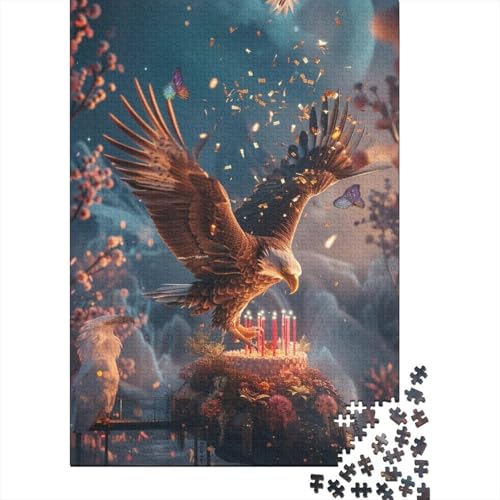 Buntes Adler-Puzzle für Erwachsene und Teenager, Puzzle für Erwachsene und Teenager, Lernspiel, Herausforderungsspielzeug 15,75x11,02 Zoll von JIANGENNF