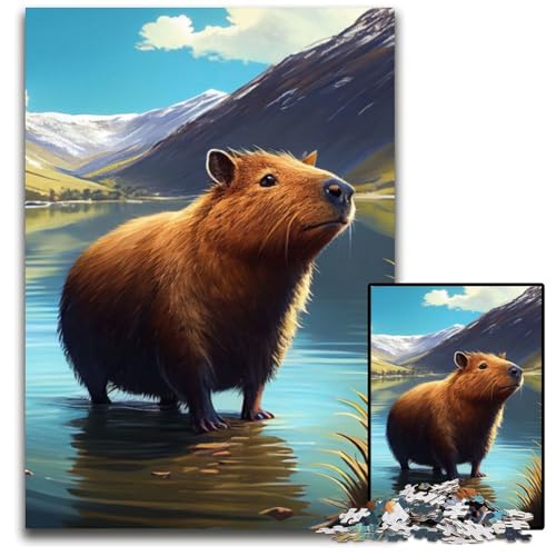 Capybara-Tierpuzzle, 1000 Teile, Puzzle für Erwachsene, anspruchsvolles Denkspiel, entspannendes Spielzeug für Teenager, 26x38cm/10,23x14,96 Zoll Capybara-Tierpuzzle, 1000 Teile, Puzzle für Erwachsene, anspruchsvolles Denkspiel, entspannendes Spielzeug für Teenager, 26x38cm/10,23x14,96 Zoll von JIANGENNF