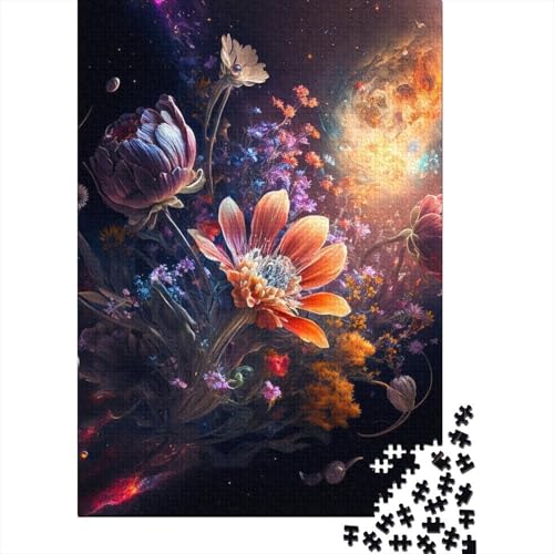 Cosmic Flower Puzzle für Erwachsene, 500 Teile für Erwachsene, schwierige Puzzles für anspruchsvolle Puzzlespiele und Familienspiele (Größe: 52x38cm) von JIANGENNF