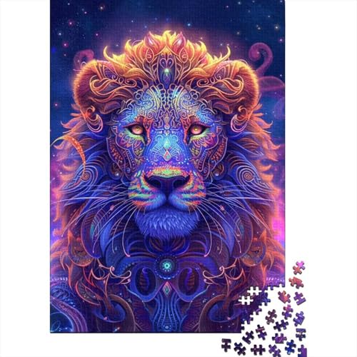 Cosmic Lions Holzpuzzle, Puzzle für Erwachsene und Teenager, 1000 Teile, Puzzle für Erwachsene, Geschenke, Denksport-Puzzle für Erwachsene (Größe 75x50cm) von JIANGENNF