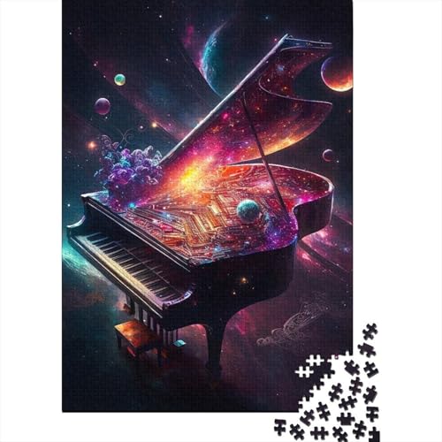 Cosmic Piano Puzzle 1000 Teile für Erwachsene, Holz Premium Puzzle, Puzzle für Erwachsene, Lernspiel, Herausforderungsspielzeug (Größe 75x50cm) von JIANGENNF