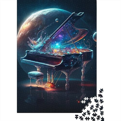 Cosmic Piano Puzzle für Erwachsene 1000 Teile Holzpuzzle Puzzles Puzzles für Erwachsene Teenager Puzzles für Erwachsene Lernspiel Herausforderungsspielzeug 75x50cm von JIANGENNF