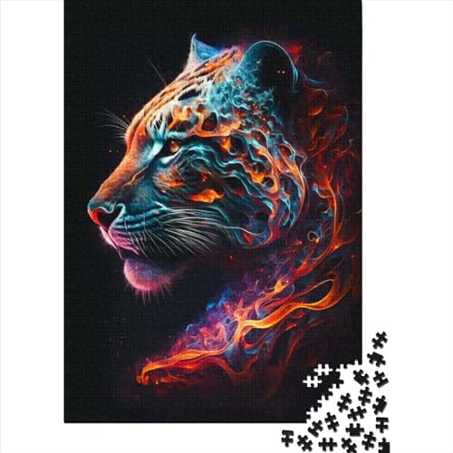 Cosmic Tiger Puzzle für Erwachsene und Jugendliche mit 500 Teilen. Puzzle für Erwachsene und Jugendliche, schwierige und anspruchsvolle Puzzles mit 500 Teilen (Größe: 52 x 38 cm) von JIANGENNF