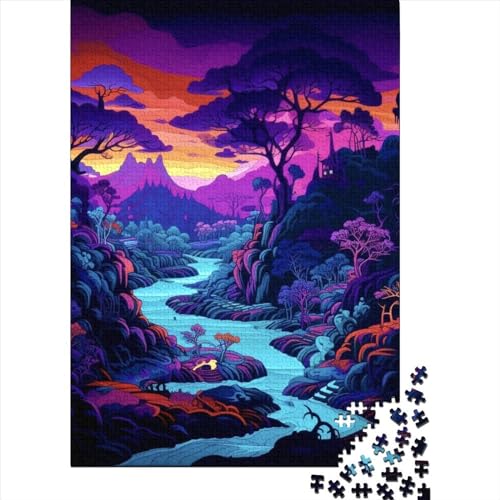 Dark Forest Puzzle 300 Teile Puzzle für Erwachsene und Teenager Holzpuzzle für Erwachsene und Teenager Einzigartiges Herausforderungsspiel 40x28cm von JIANGENNF