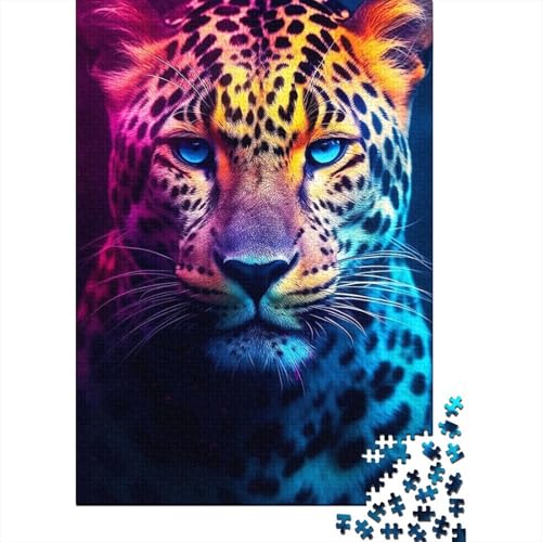 Das Neon Jaguar Holzpuzzle für Erwachsene Puzzlespielzeug Erwachsenenpuzzle 500 eignet ganze Familie und ist 52x38cm von JIANGENNF