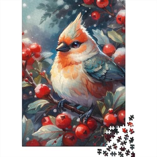 Der rote Vogel, Holzpuzzle für Teenager, Geschenke für 300 Puzzleteile für Erwachsene, Puzzles für Erwachsene, Lernspiel, Herausforderungsspielzeug (Größe 40x28cm) von JIANGENNF