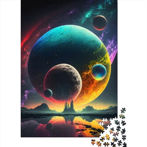 Die Farben der Planeten Puzzle für Erwachsene Teenager 1000-teiliges Puzzle für Erwachsene Teenager Entspannende Puzzlespiele-Denkspiel (Größe: 75x50cm) von JIANGENNF