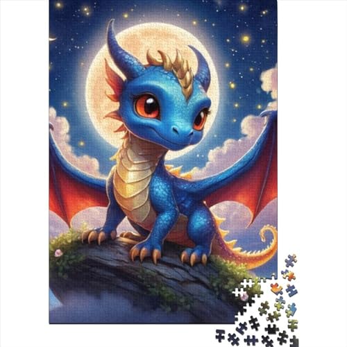 Drachenbaby-Holzpuzzle für Erwachsene, Puzzle-Kunst, Puzzles für Erwachsene, 500 Teile, für anspruchsvolles Puzzlespiel und Familienspiel (Größe: 52 x 38 cm) von JIANGENNF